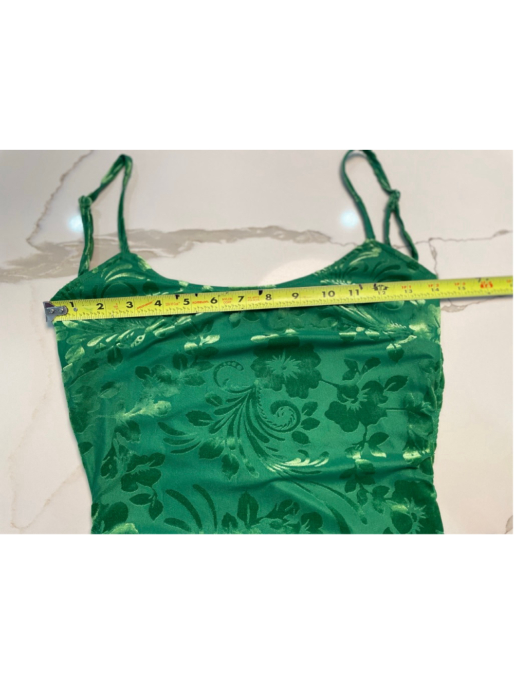 Princess Polly Green Velvet Burn Out Mini Dress US 2 Open Back Party Going Out - Picture 9 of 9